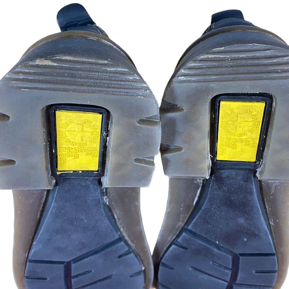 Dr Doc Martens Shoes Mens 8 2B18 Airwair Heels Slip On Moccasin Black Leather - Picture 10 of 12